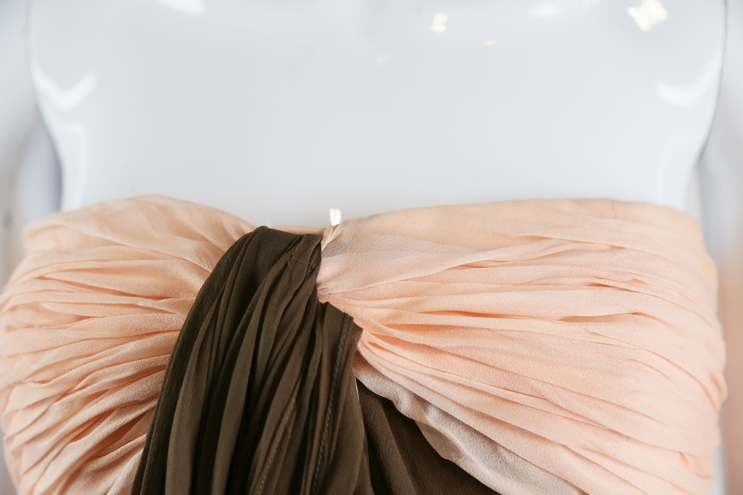 Bill Blass Pink + Brown Silk Chiffon Gown - Embers / Cinders Vintage