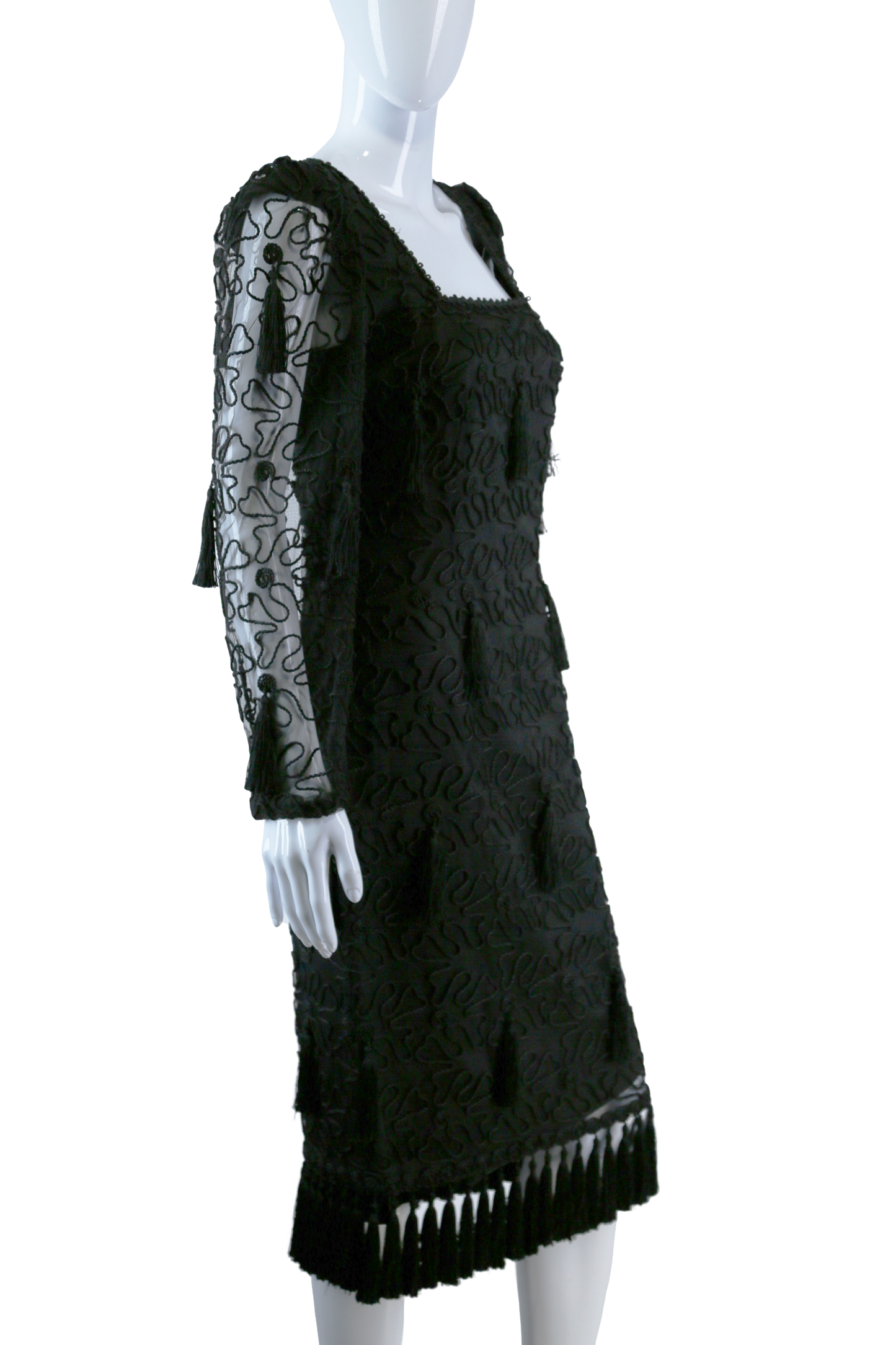 Louis Feraud Soutache Tassel Dress - Embers / Cinders Vintage