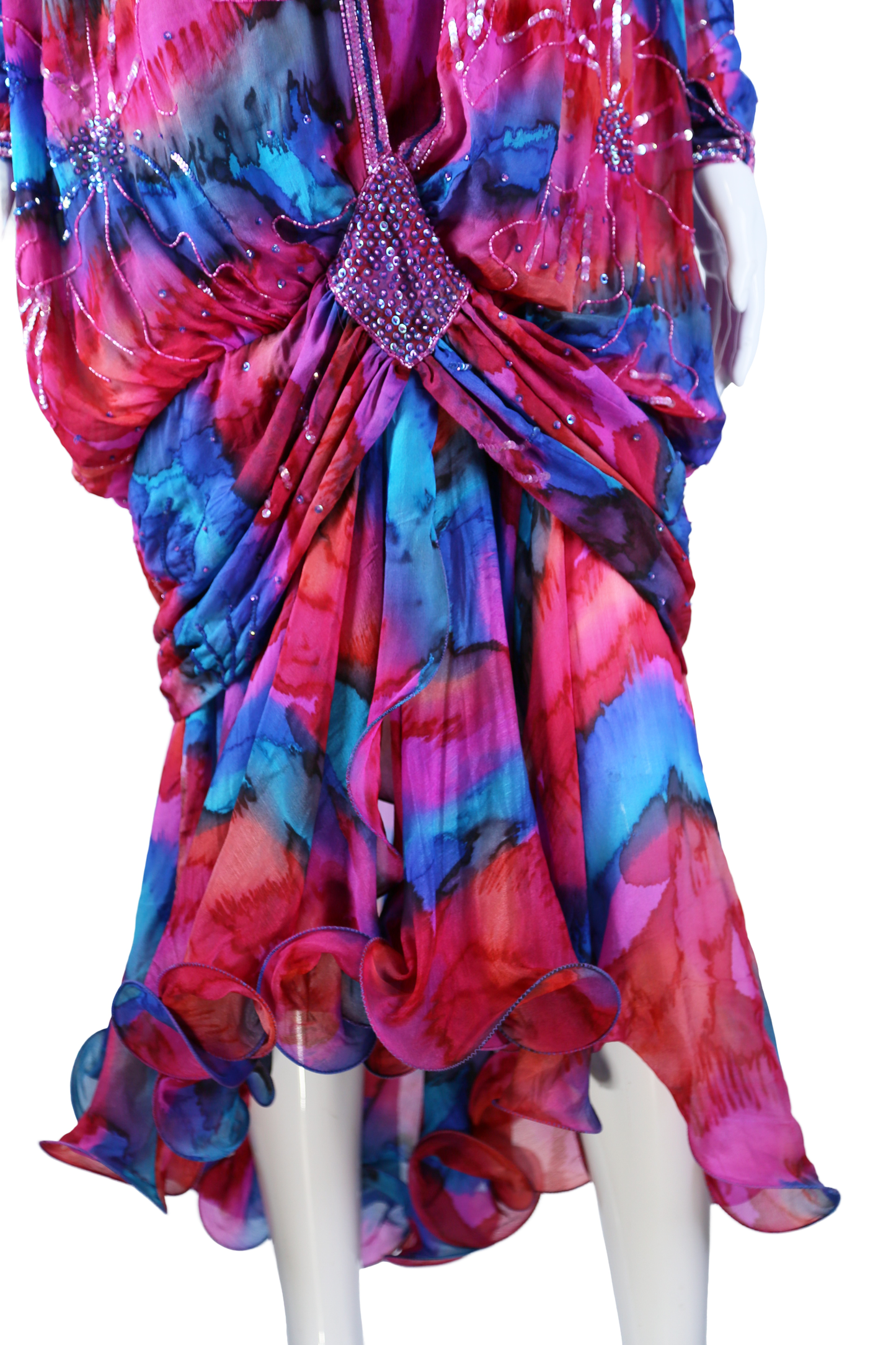 Judith Ann Rainbow Silk Beaded Gown - Embers / Cinders Vintage