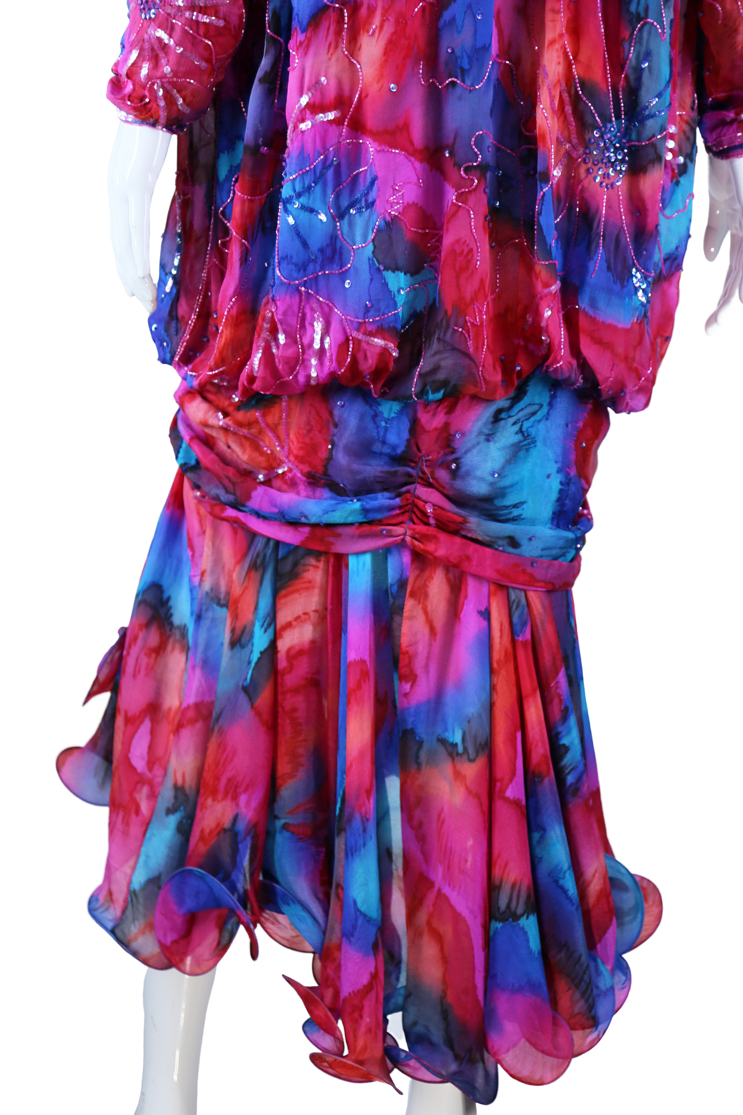 Judith Ann Rainbow Silk Beaded Gown - Embers / Cinders Vintage