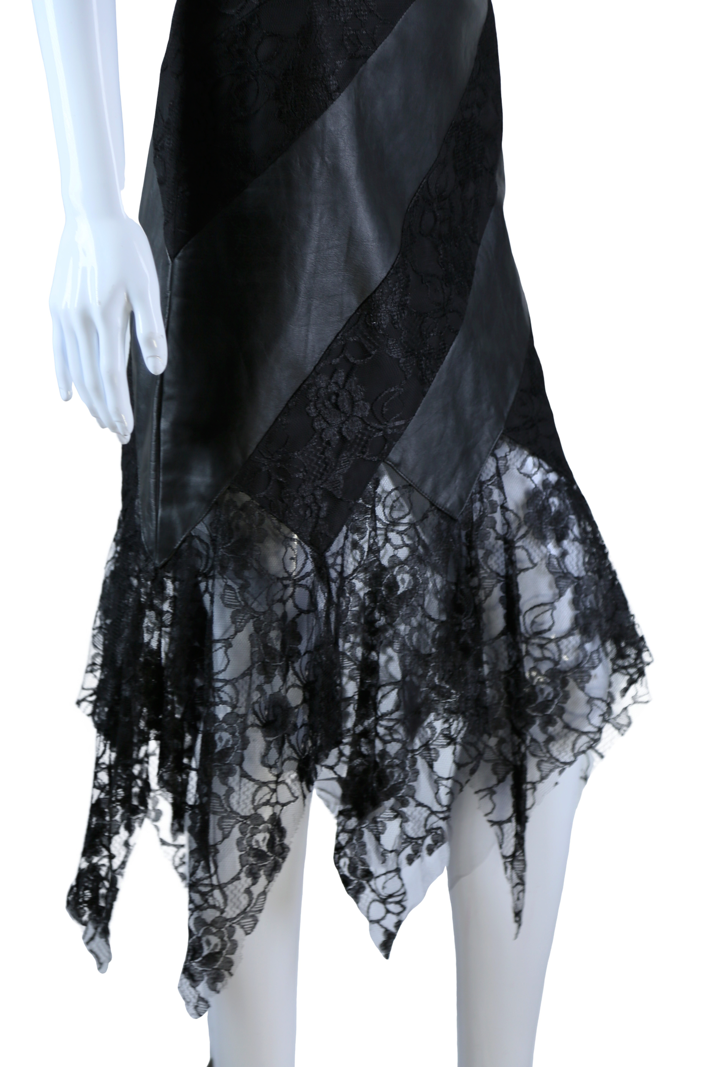 Leather + Lace Bustier Dress - Embers / Cinders Vintage
