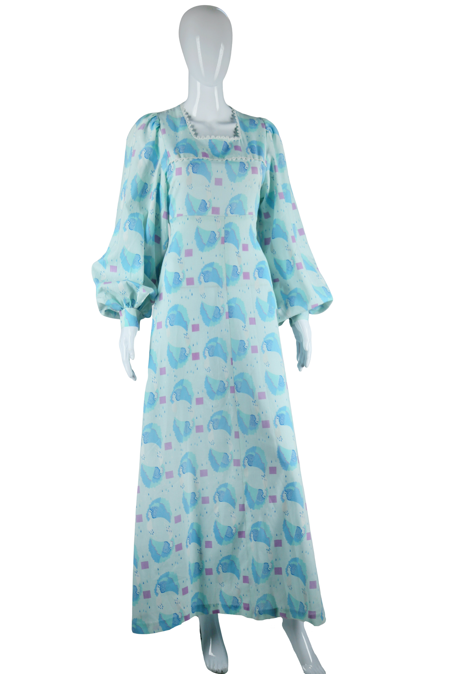 Raindrops and Faces in Profile Novelty Print Maxi Dress - Embers / Cinders Vintage