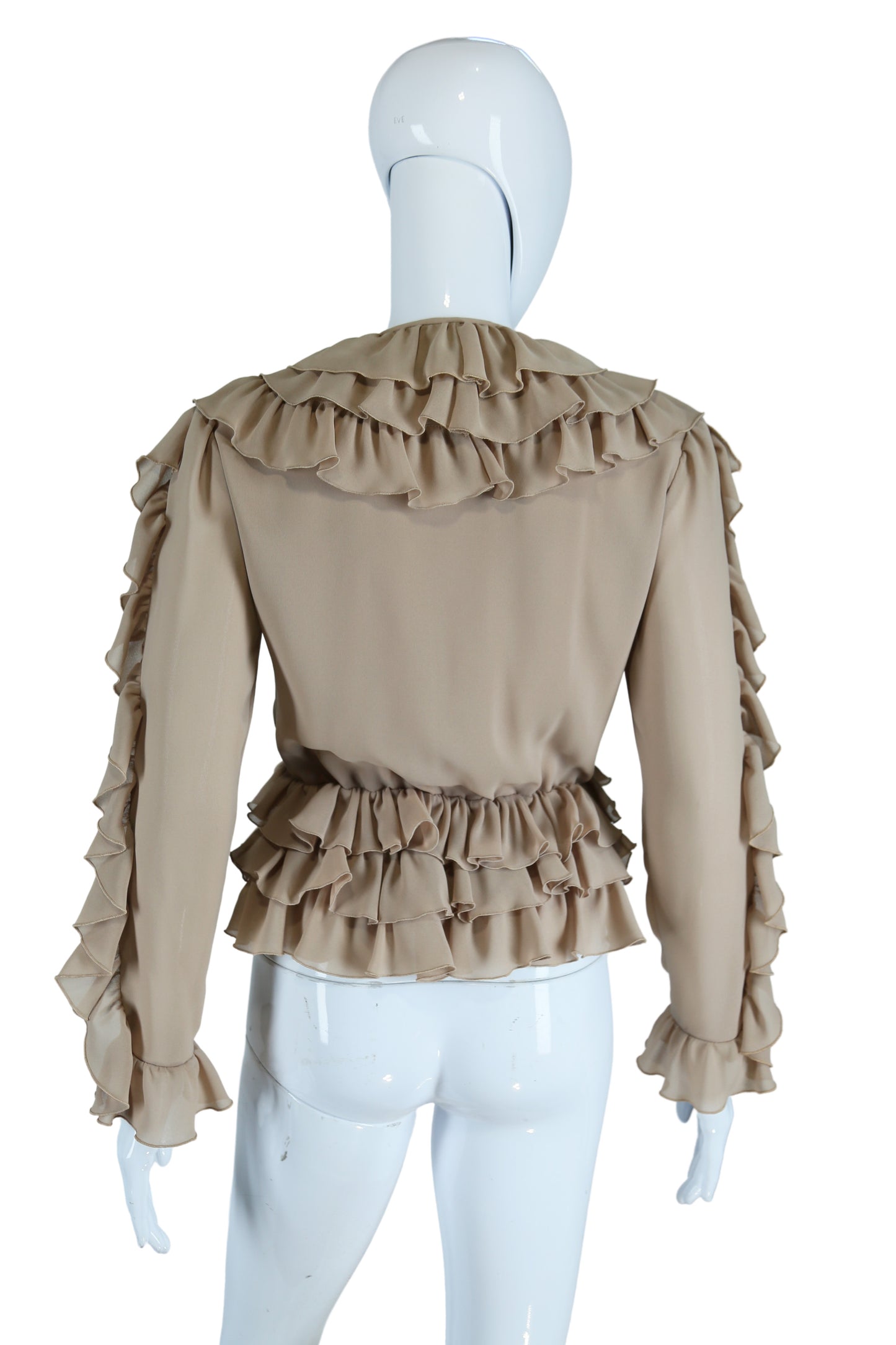 Ruffles Galore Tan Blouse