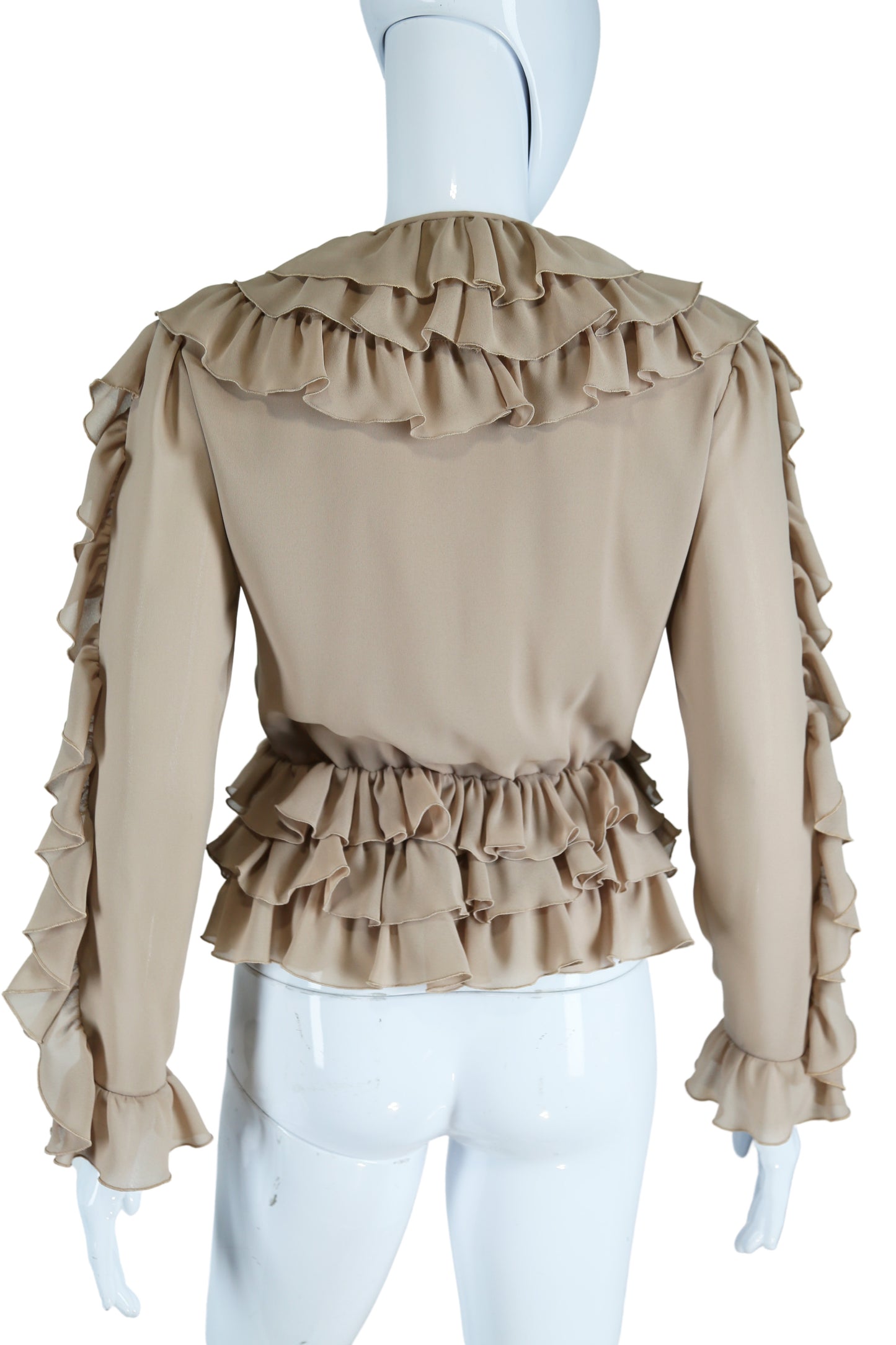 Ruffles Galore Tan Blouse