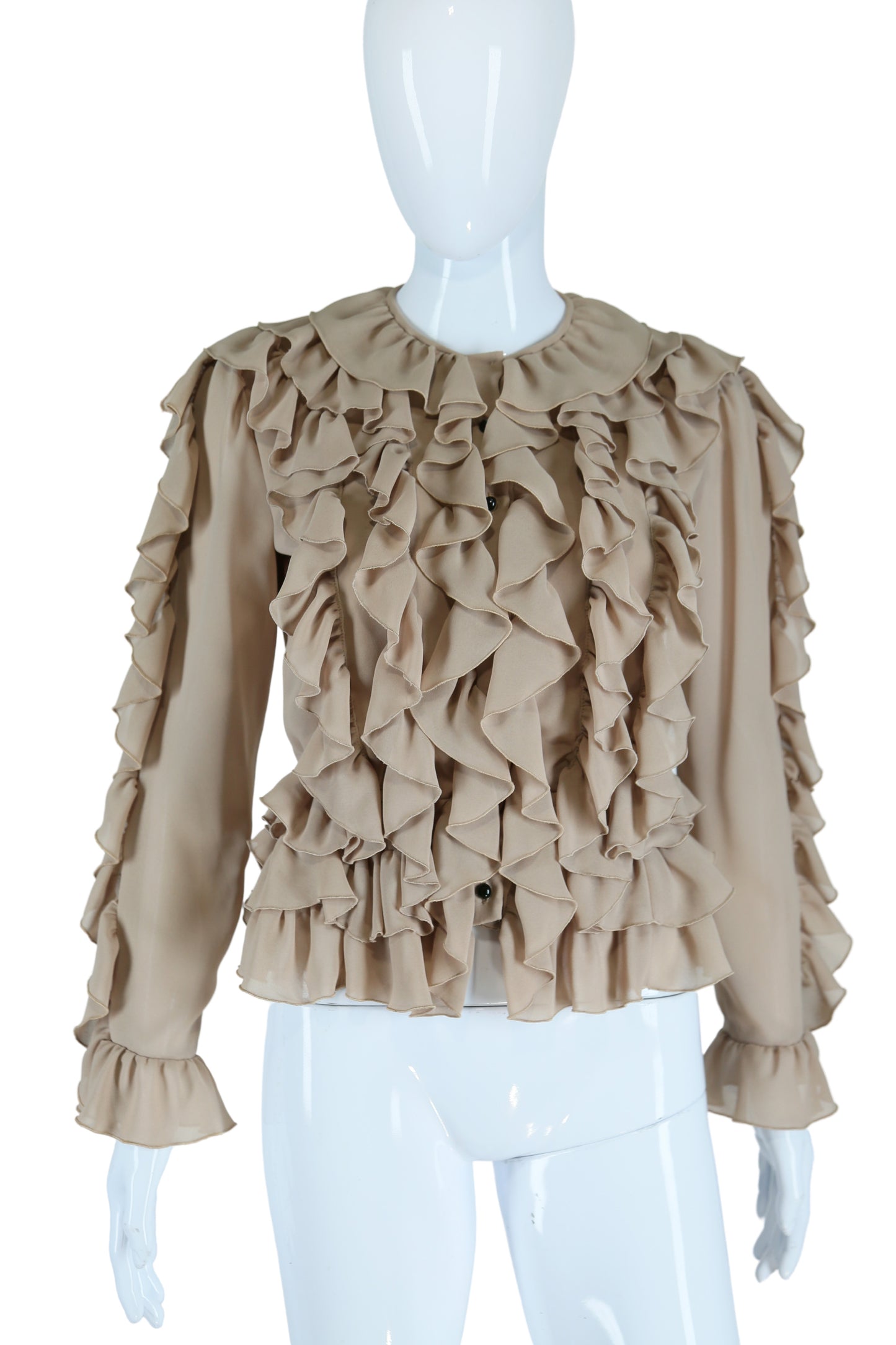 Ruffles Galore Tan Blouse