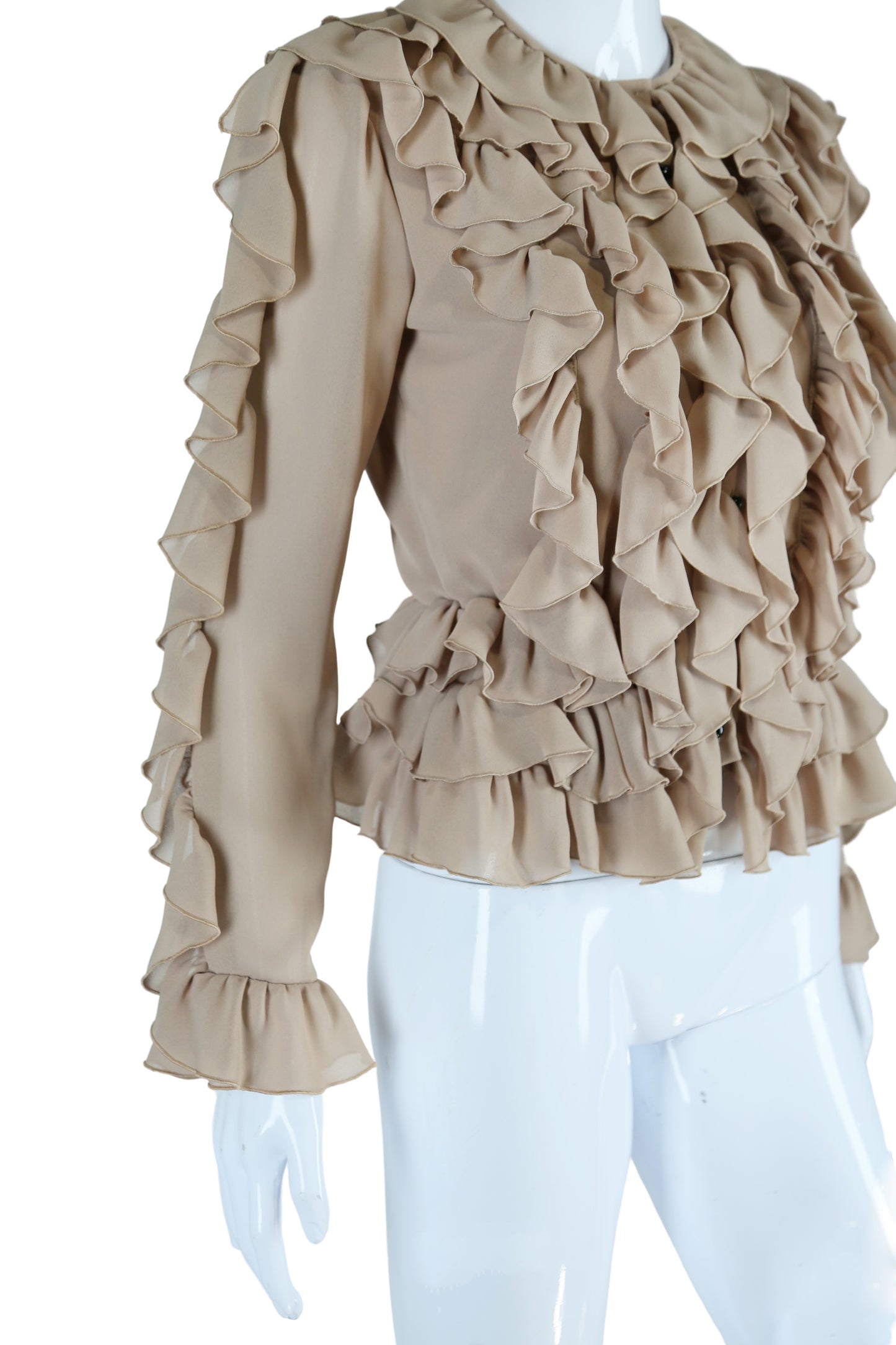 Ruffles Galore Tan Blouse