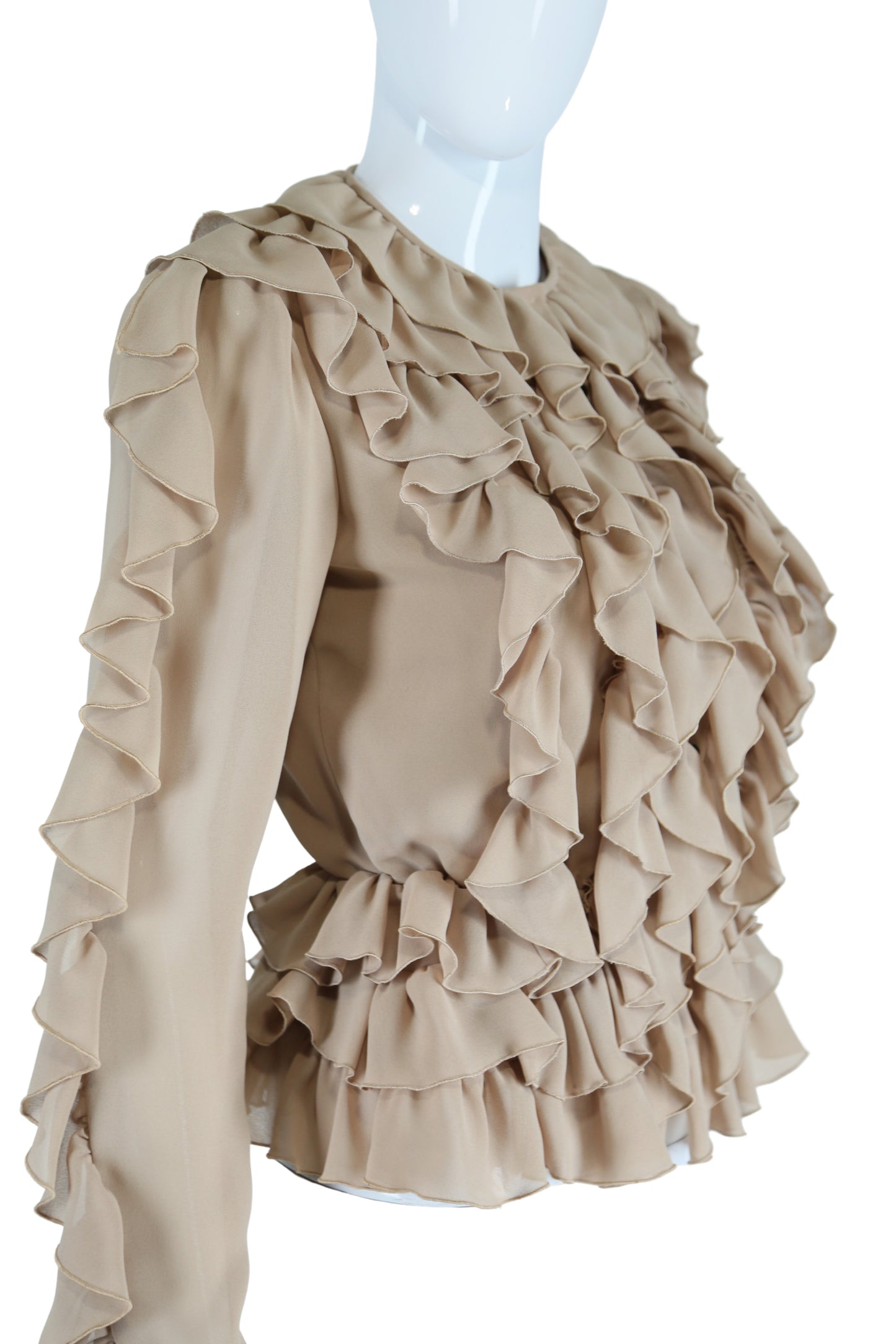 Ruffles Galore Tan Blouse