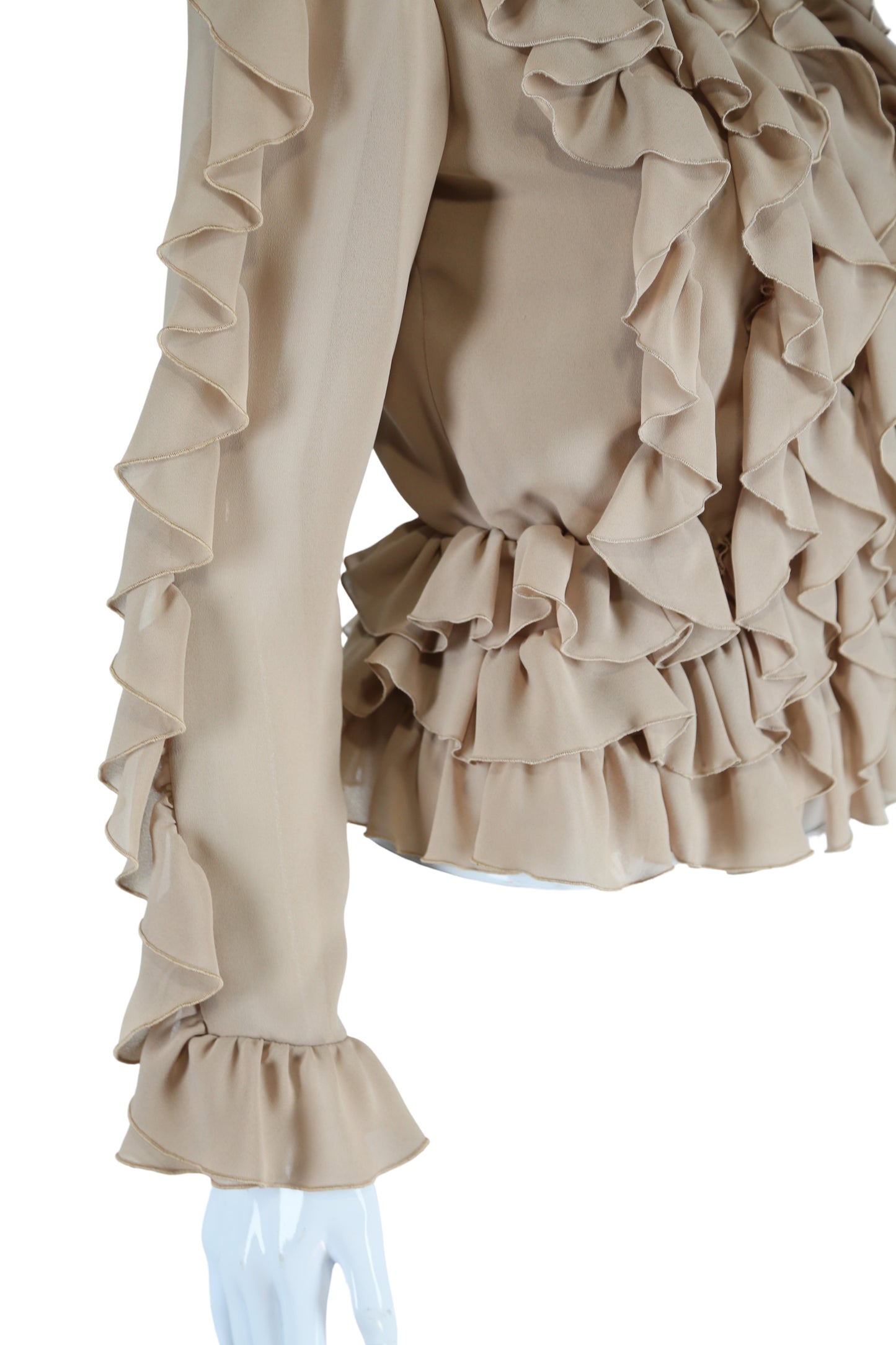 Ruffles Galore Tan Blouse