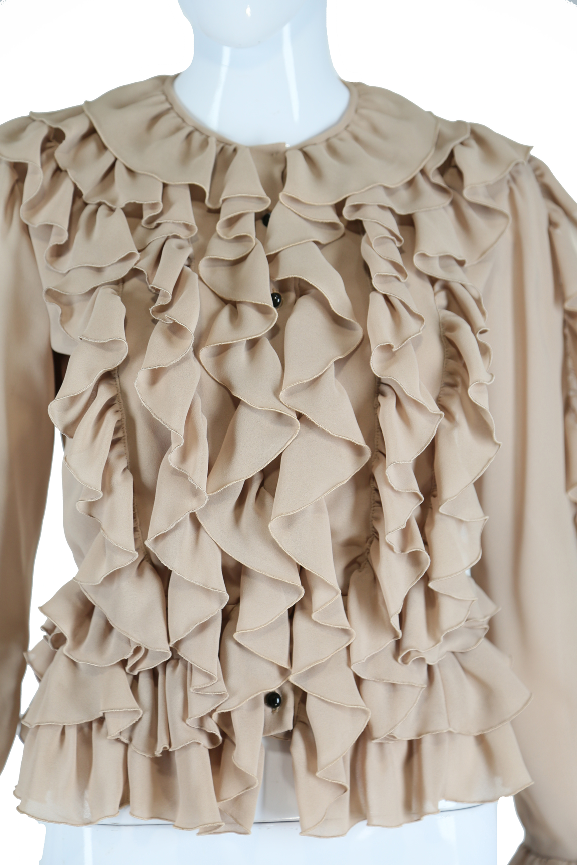 Ruffles Galore Tan Blouse