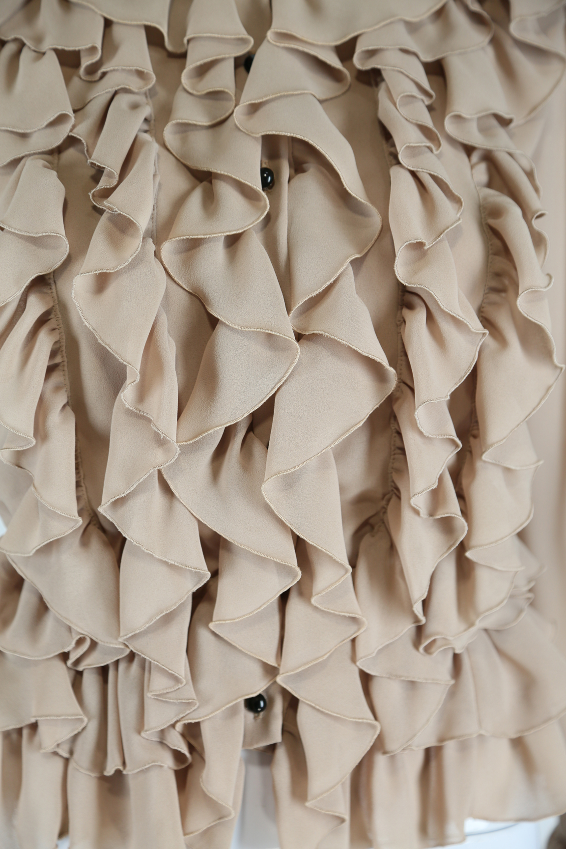 Ruffles Galore Tan Blouse