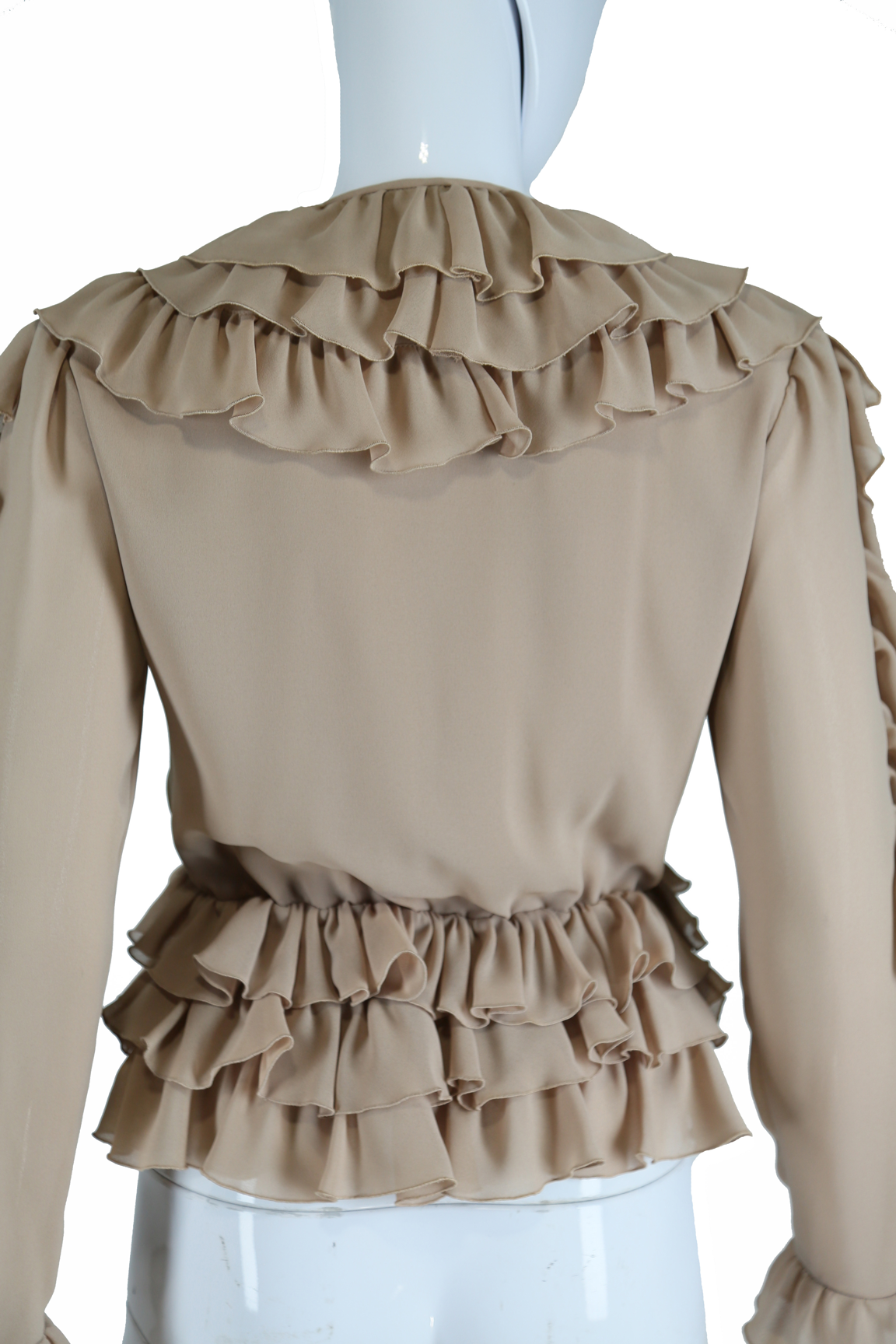Ruffles Galore Tan Blouse
