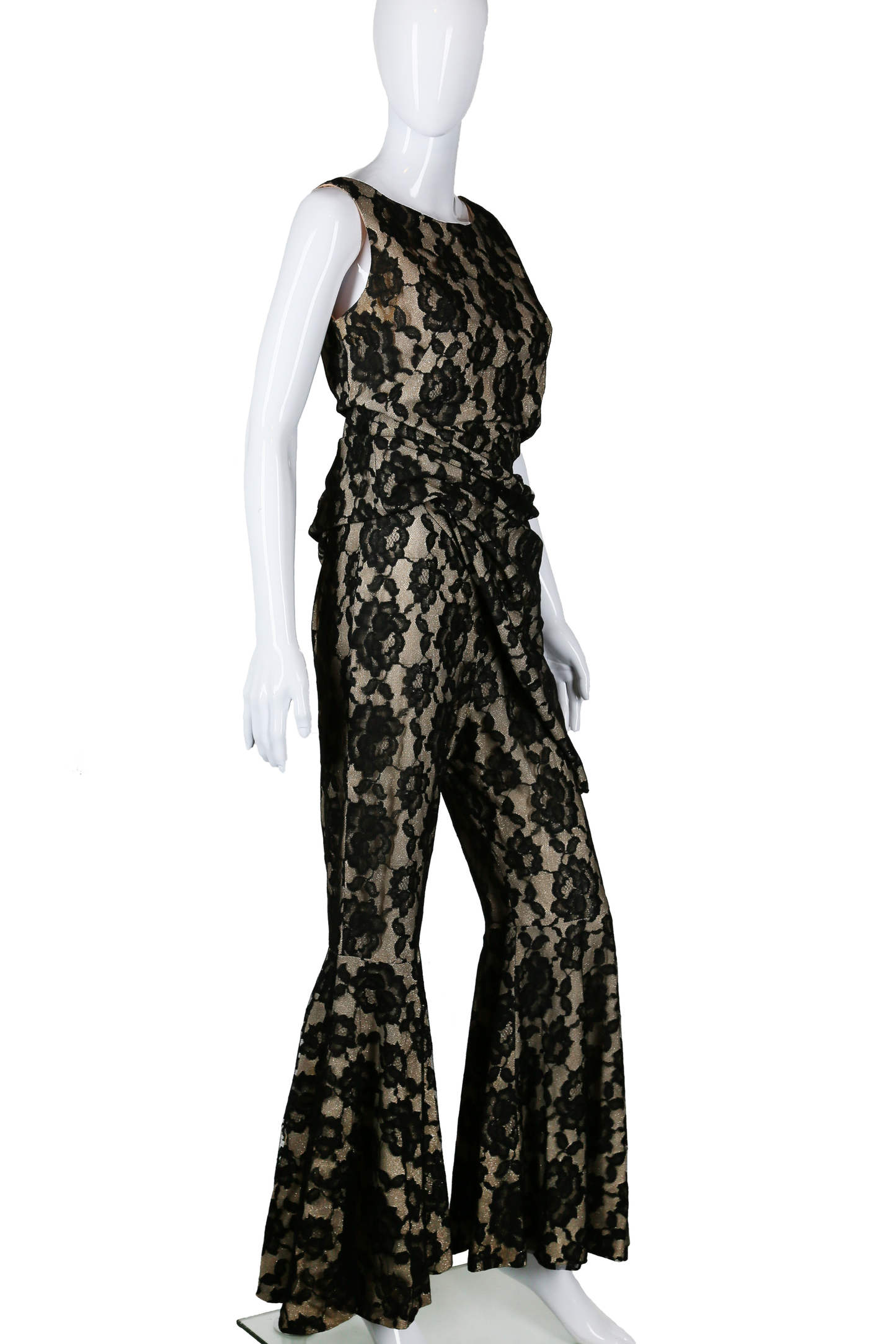 Lilli Diamond Lace and Lamé Bell Bottoms Set - Embers / Cinders Vintage