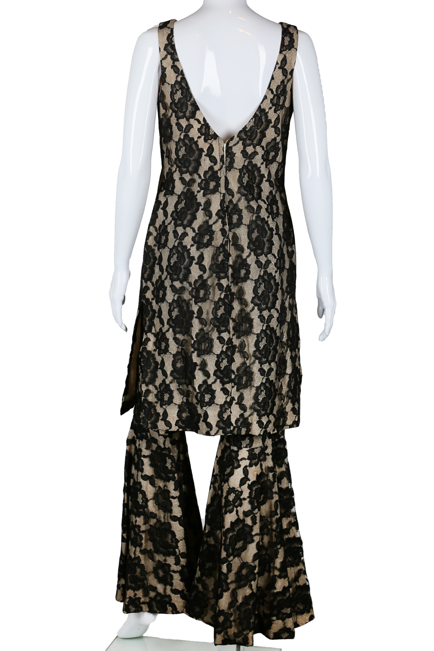 Lilli Diamond Lace and Lamé Bell Bottoms Set - Embers / Cinders Vintage