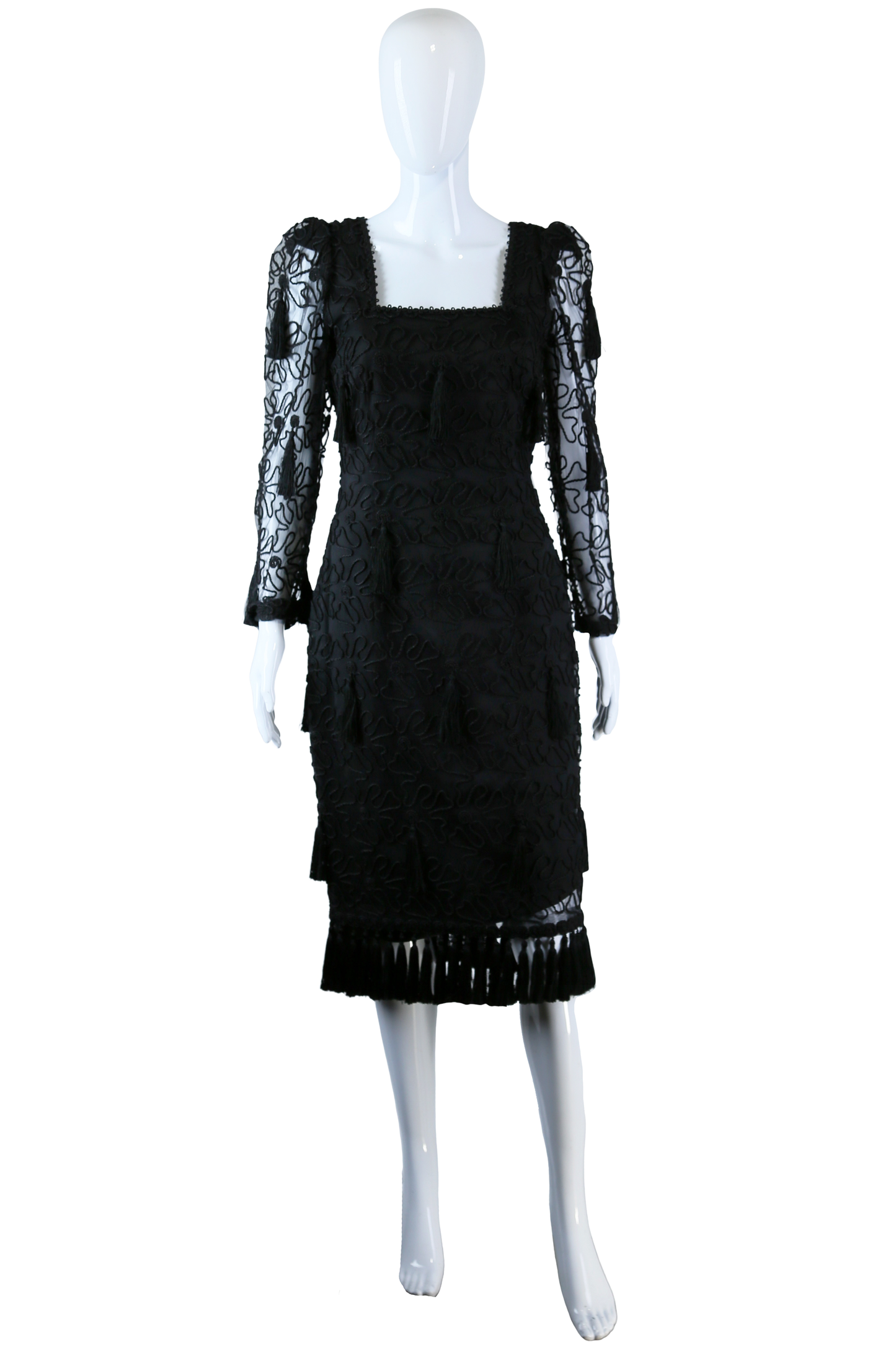 Louis Feraud Soutache Tassel Dress - Embers / Cinders Vintage