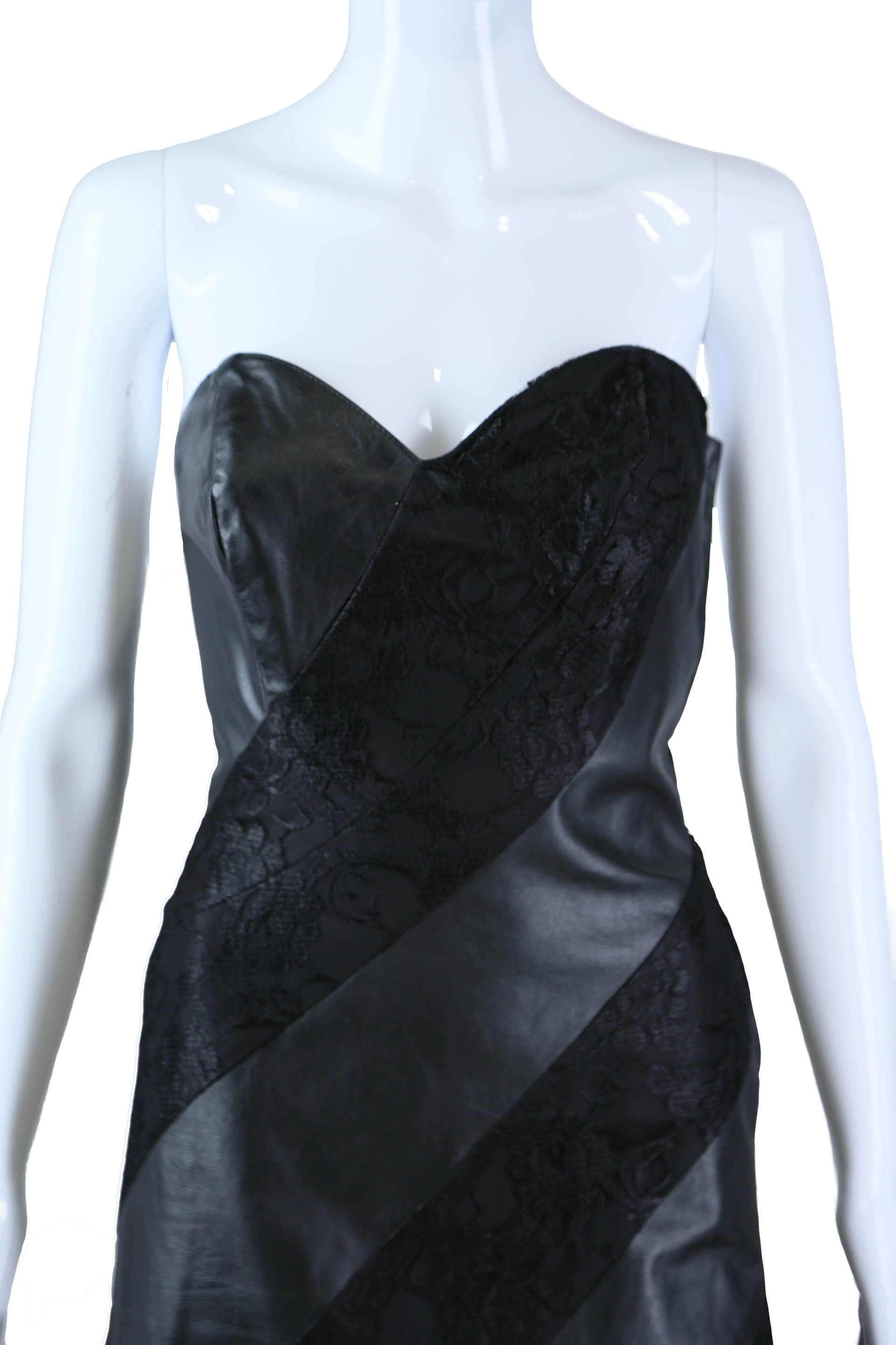 Leather + Lace Bustier Dress - Embers / Cinders Vintage