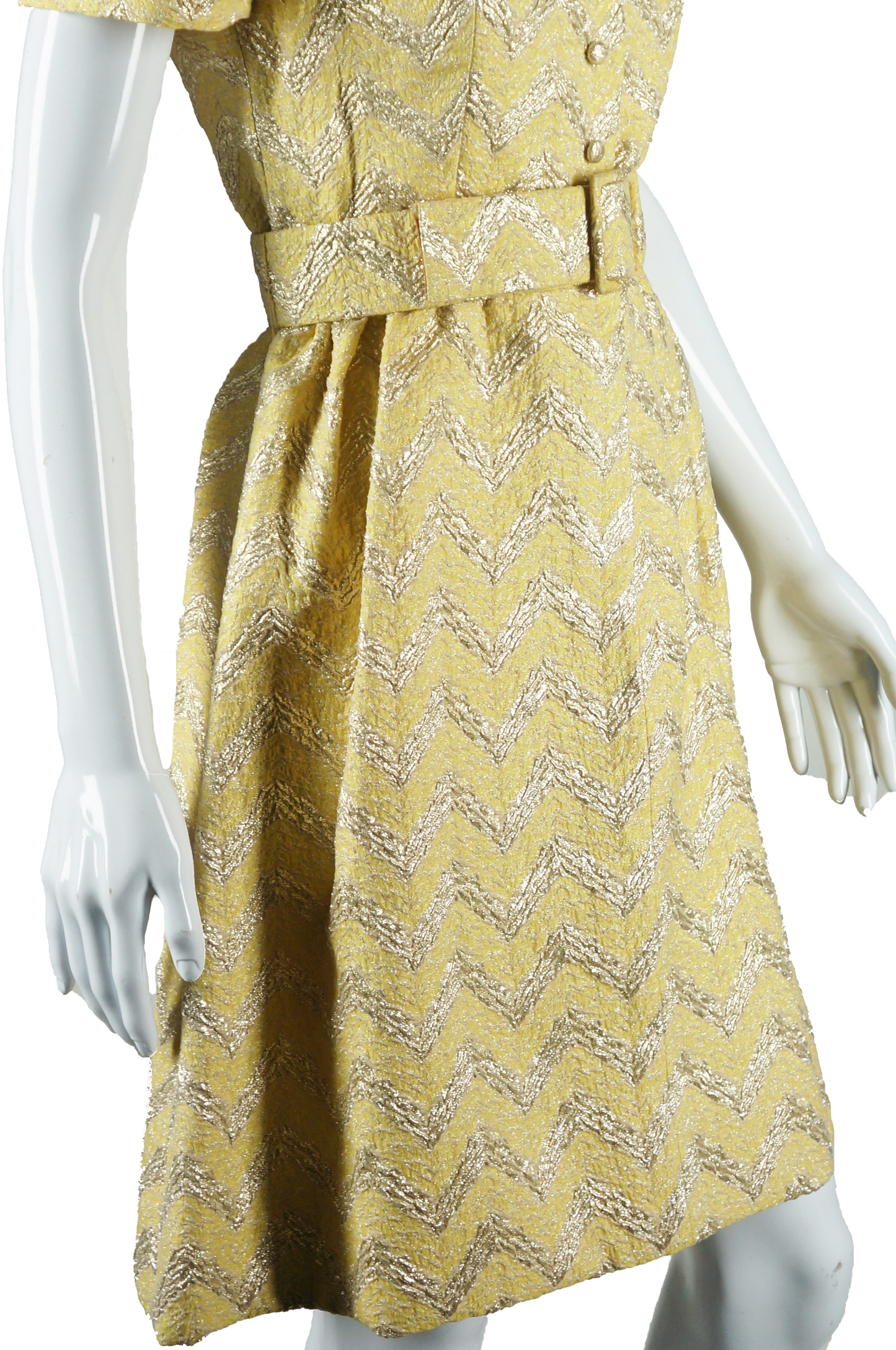 Adele Simpson Yellow and Gold Zig Zag Dress - Embers / Cinders Vintage