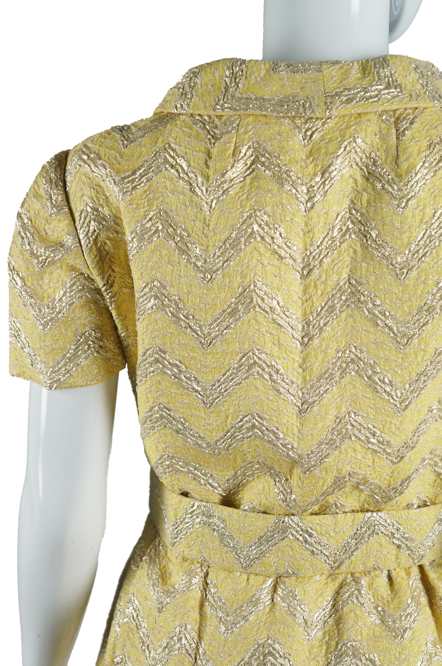 Adele Simpson Yellow and Gold Zig Zag Dress - Embers / Cinders Vintage