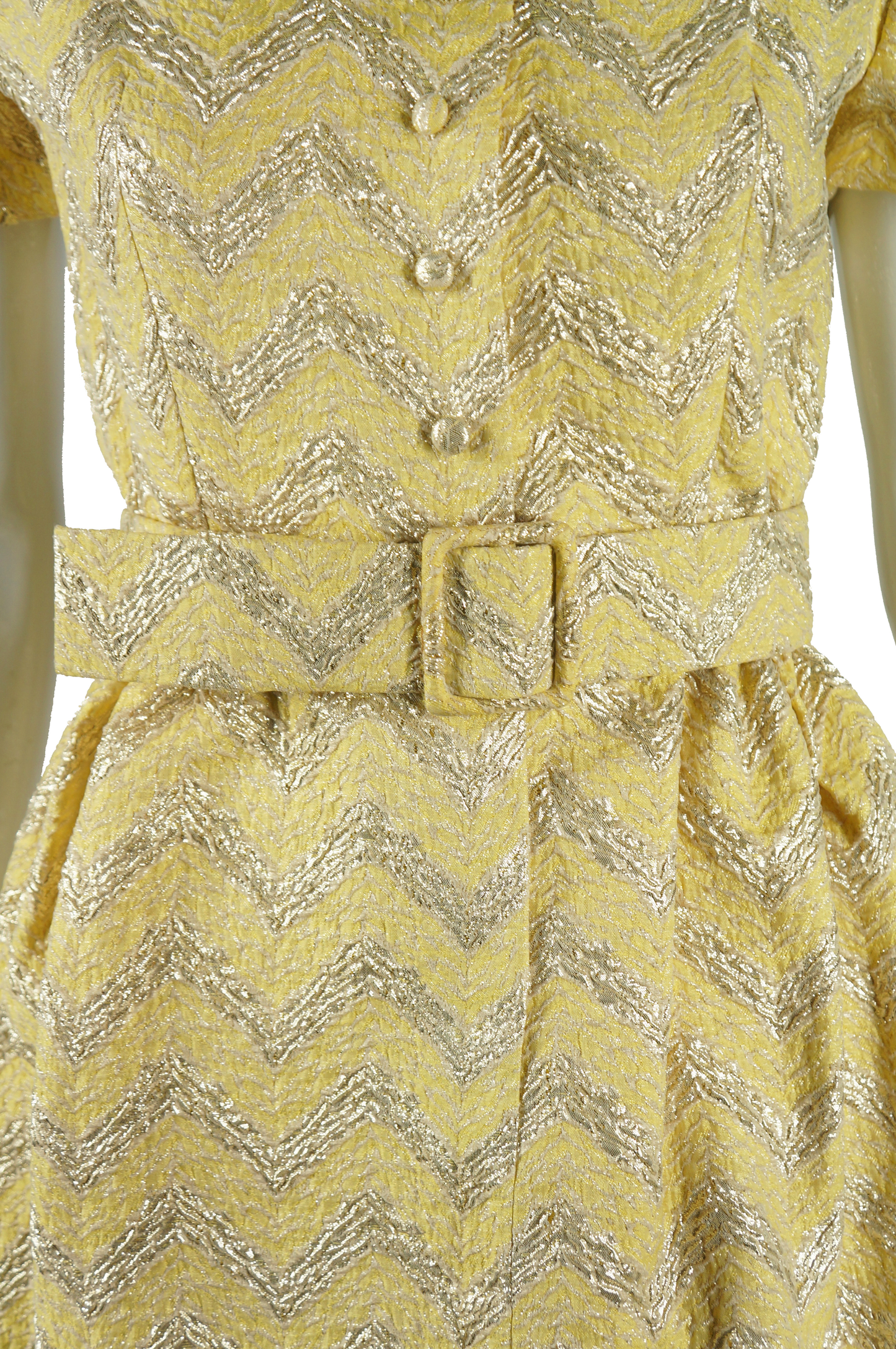 Adele Simpson Yellow and Gold Zig Zag Dress - Embers / Cinders Vintage