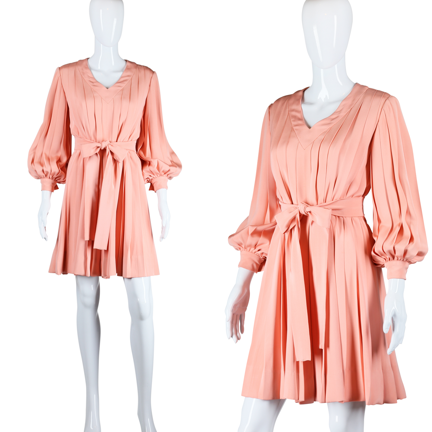 Bill Blass Pink Pleats Dress - Embers / Cinders Vintage