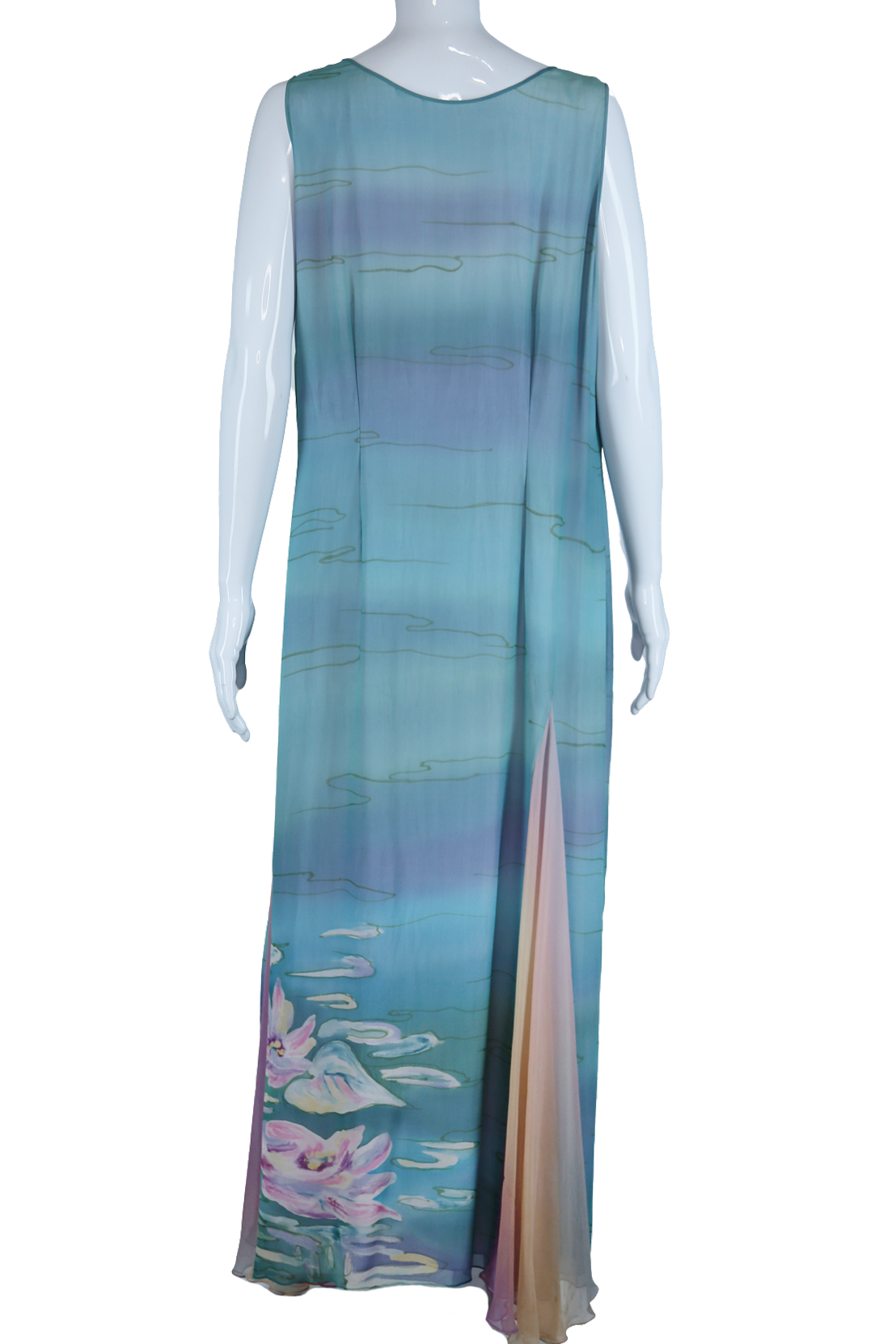 Hand Painted Silk Water Lilies Three Piece Dress Set