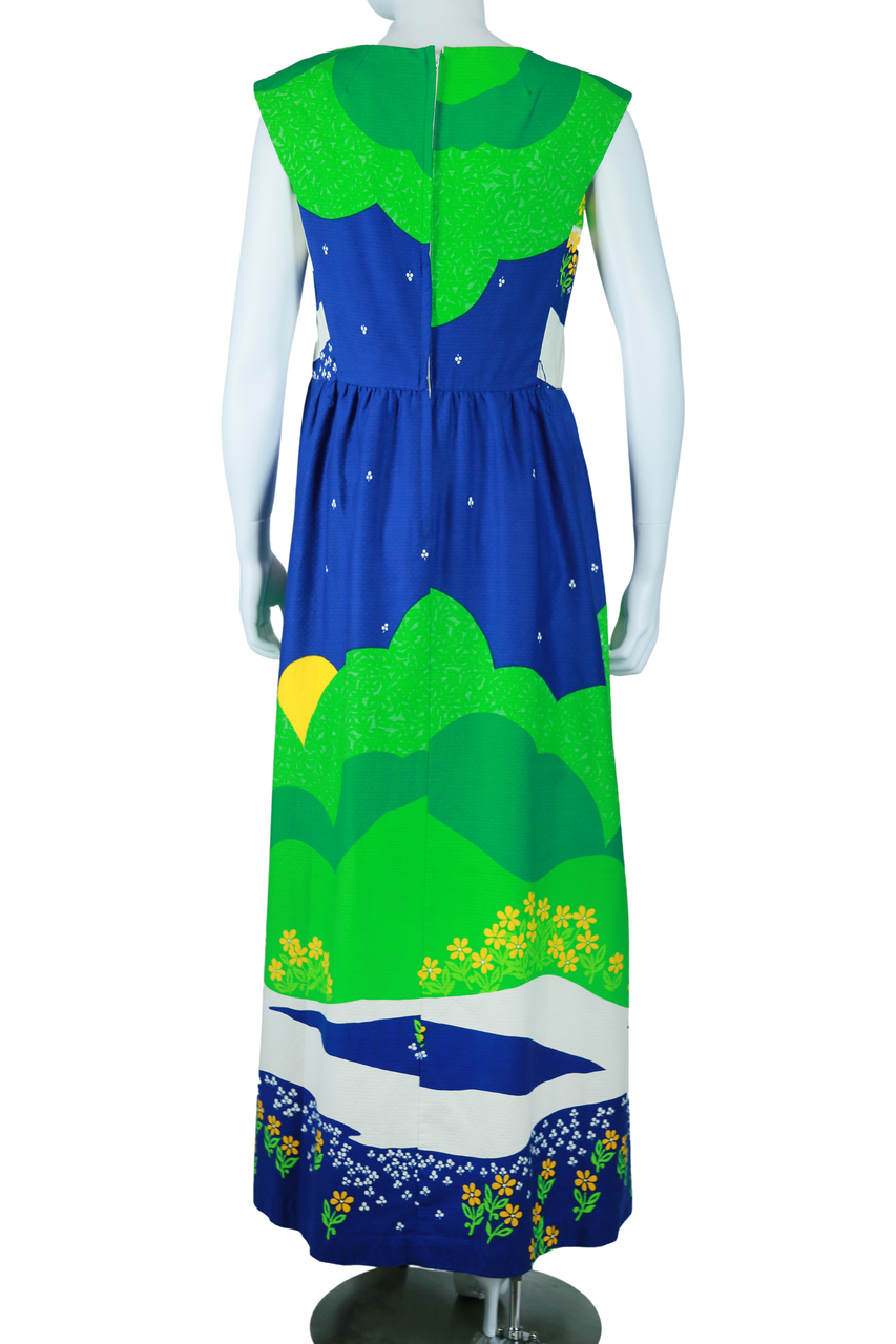 Landscape Novelty Print Maxi Dress