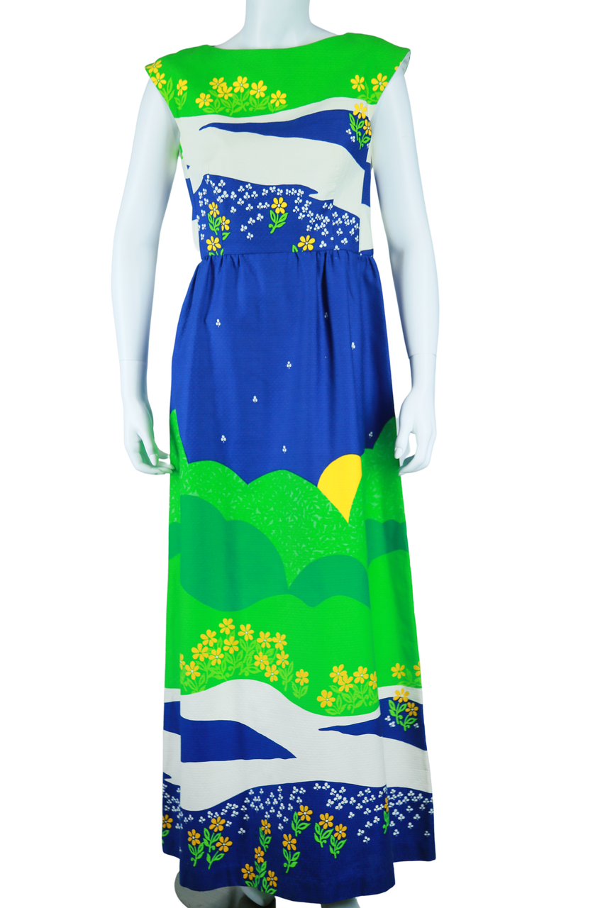 Landscape Novelty Print Maxi Dress