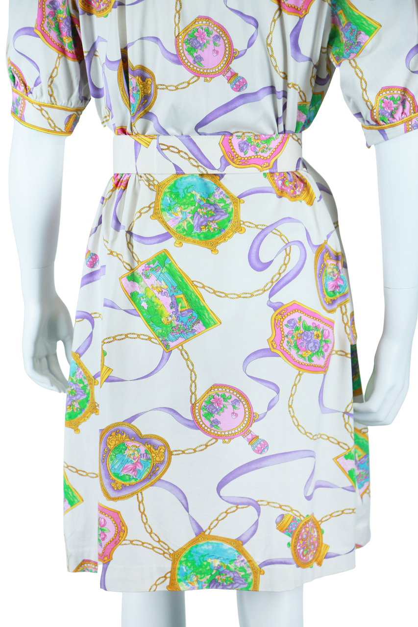 Perfume Bottle Print Day Dress