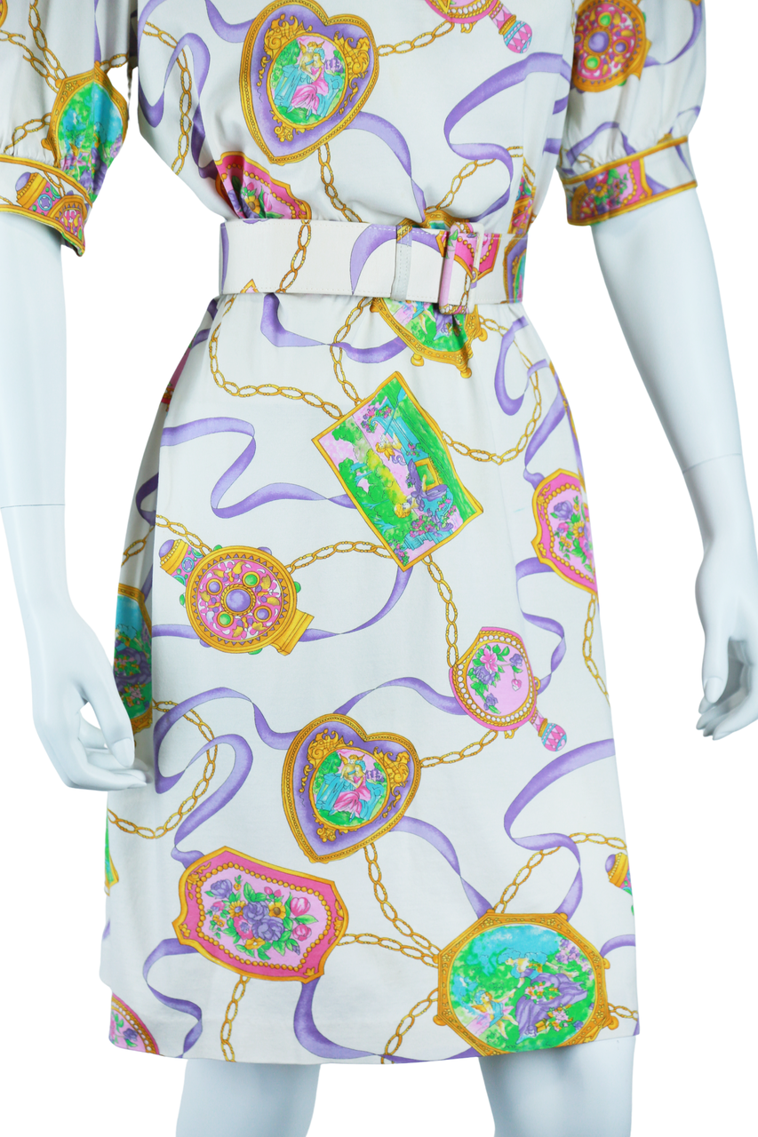 Perfume Bottle Print Day Dress