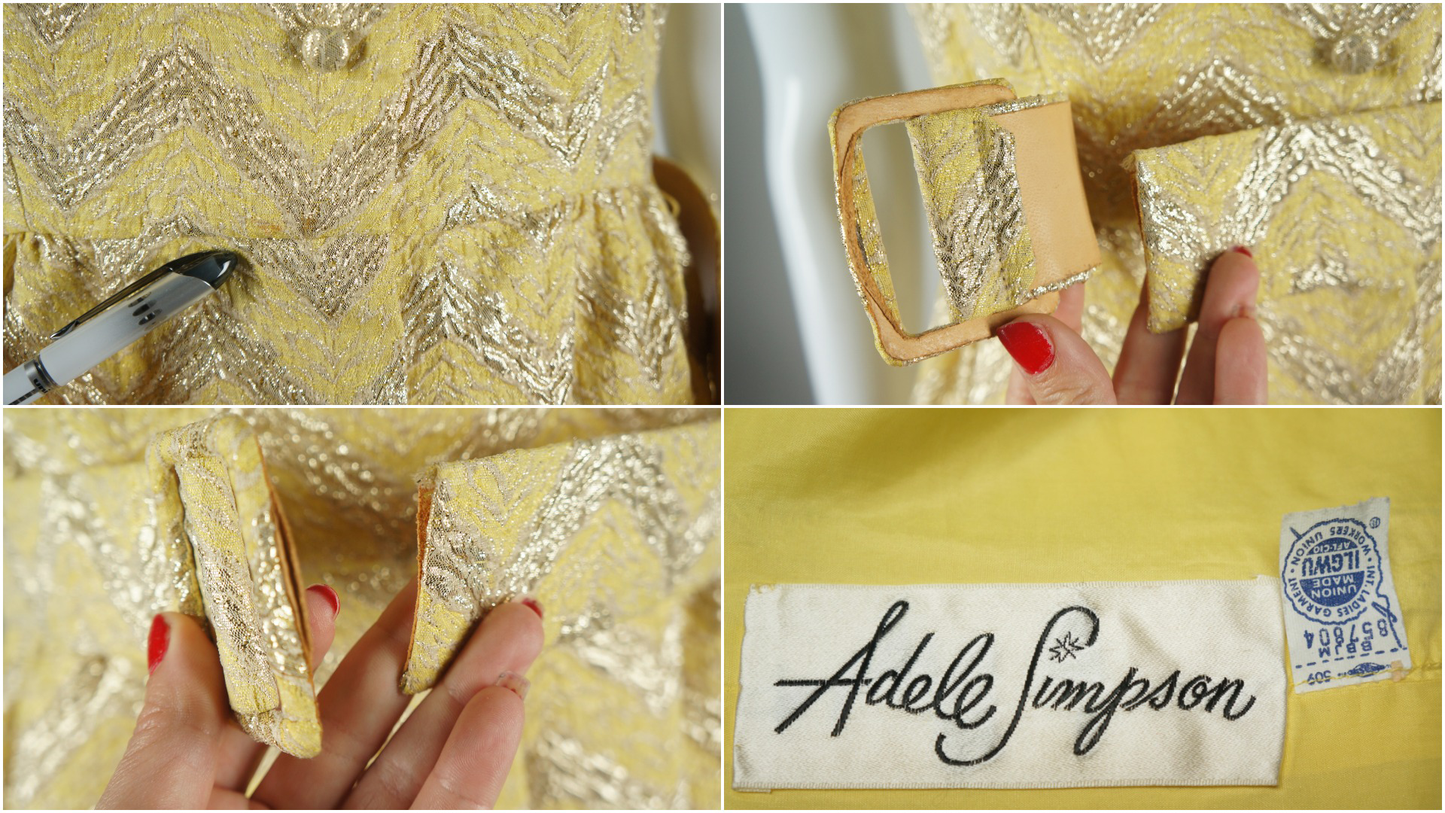 Adele Simpson Yellow and Gold Zig Zag Dress - Embers / Cinders Vintage